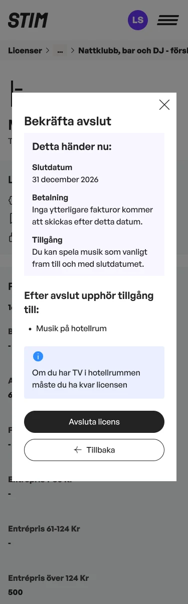 Mobile cancellation review