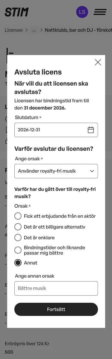 Mobile reason and follow-up questions